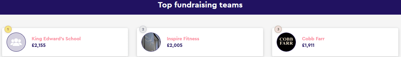 Results of fundraising from Bath City Zipline